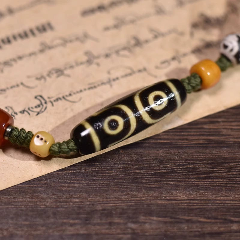 Spiritual Journey Tibetan Dzi Bead Woven Necklace – tanggulaenergy