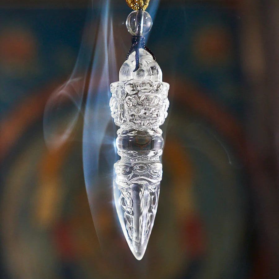 Phurba Vajra Protective Energy Clear Quartz Pendants