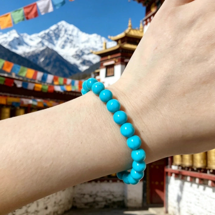 Natural Turquoise Beaded Bracelet | Handmade Everyday Stone Jewelry 