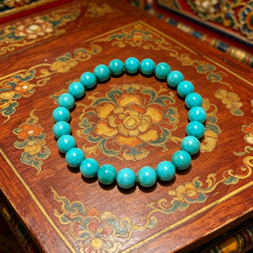 Natural Turquoise Beaded Bracelet | Handmade Everyday Stone Jewelry 