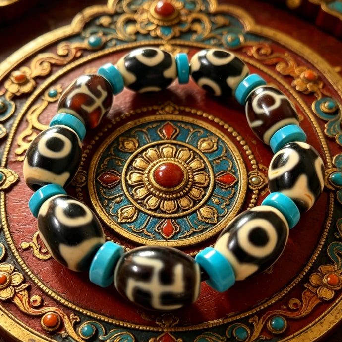 Tibetan Dzi Turquoise Handmade Bracelet