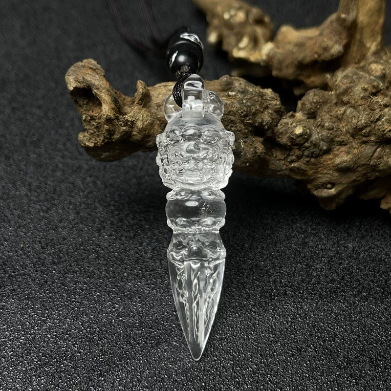 Phurba Vajra Protective Energy Clear Quartz Pendants