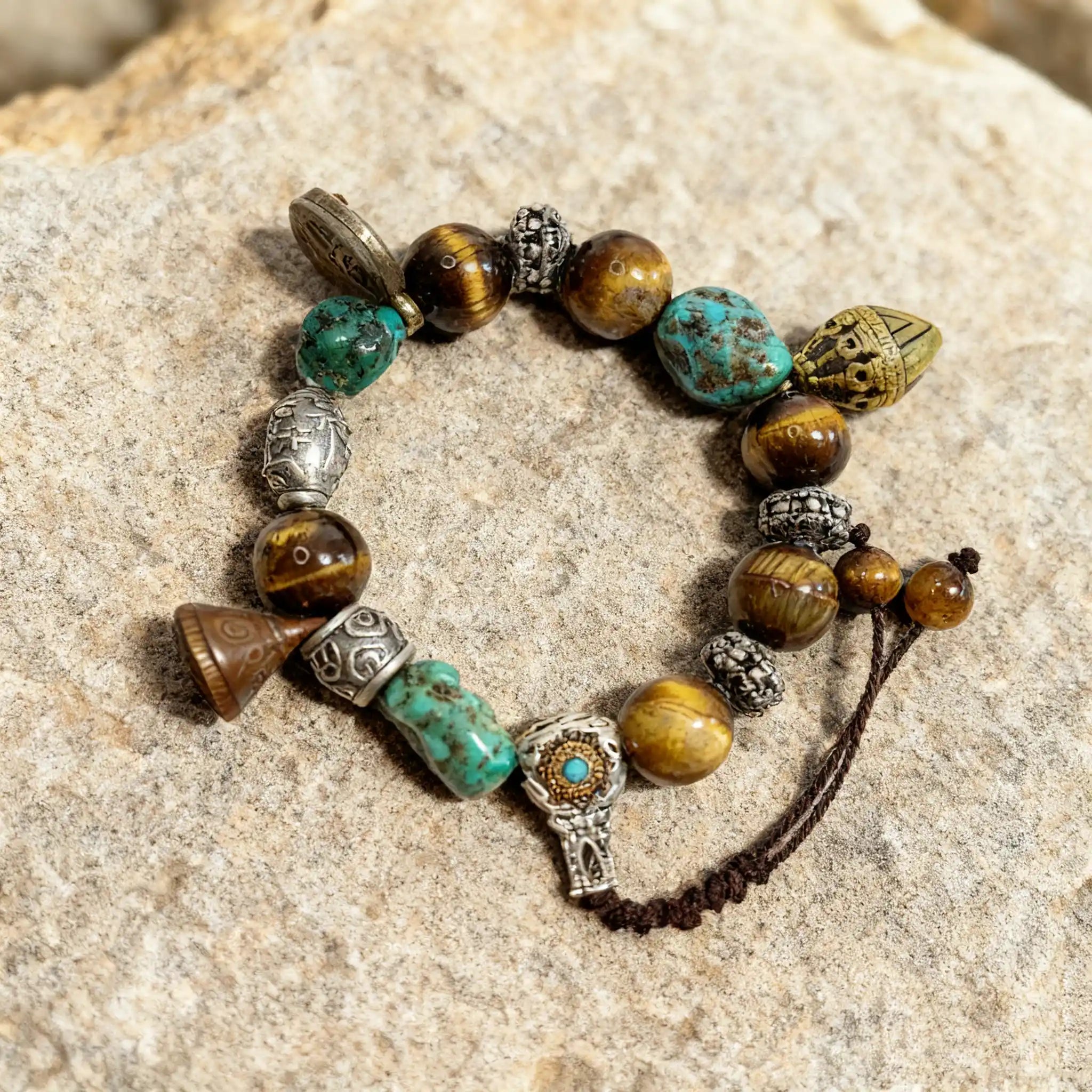 Turquoise and tiger's eye energy bracelet