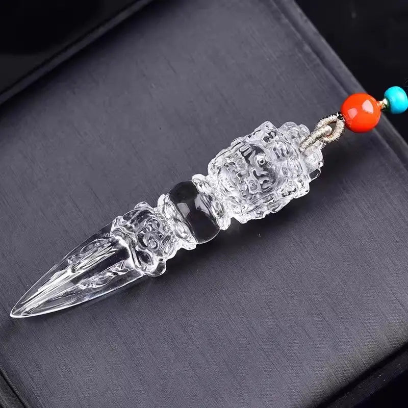 White Crystal Three sided Puma Demon Slayer Necklace