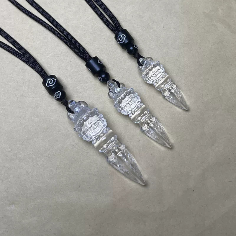 Phurba Vajra Protective Energy Clear Quartz Pendants