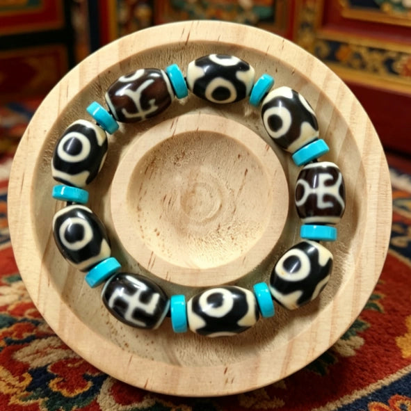 Tibetan Dzi Turquoise Handmade Bracelet