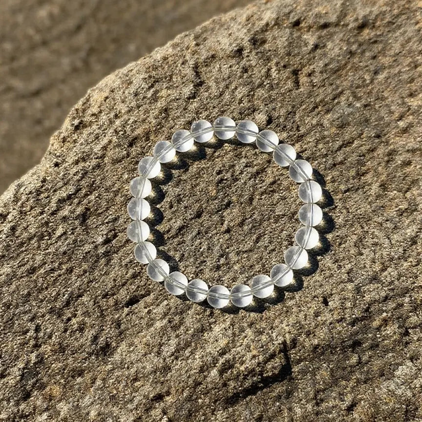 Transparent quartz bracelet