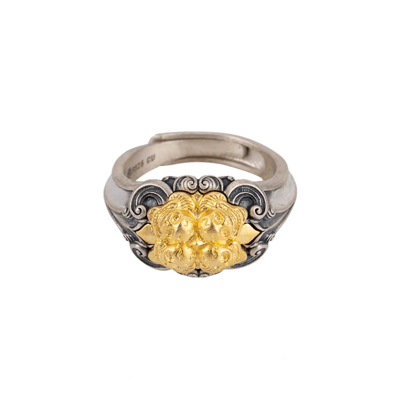 Sterling Silver Spirit Skeleton Guardian Ring