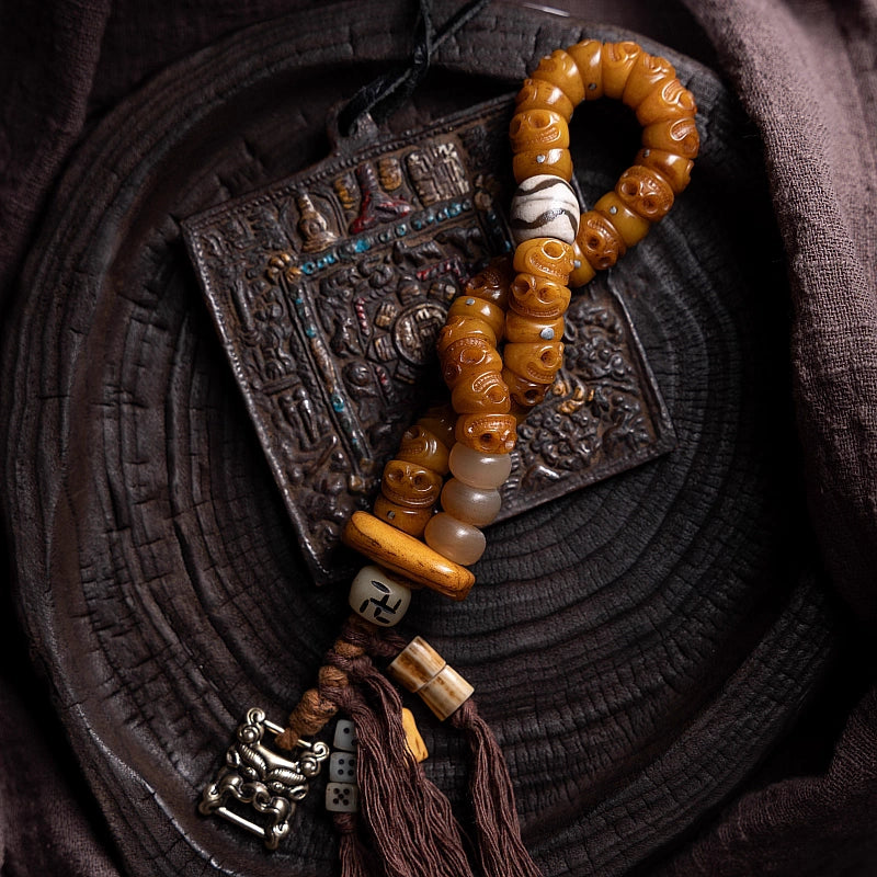 Tibetan-style cow bone skull bracelet/necklace/bangle