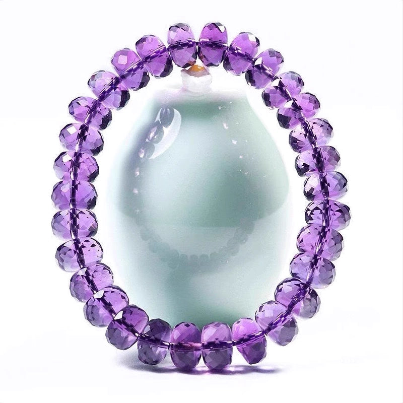 Natural amethyst polished surface bracelet