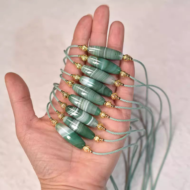 Dzi Green Stream Treasure Necklace