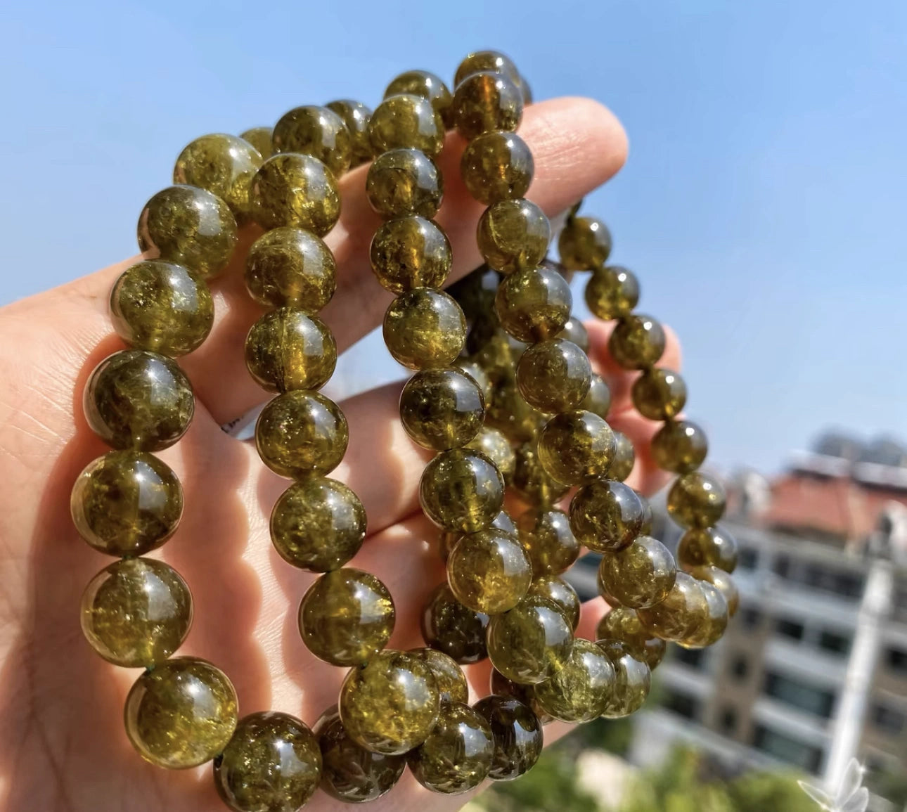 Natural green crystal bracelet
