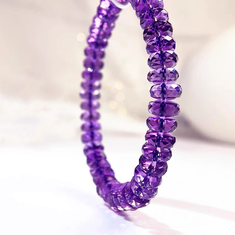 Natural amethyst polished surface bracelet