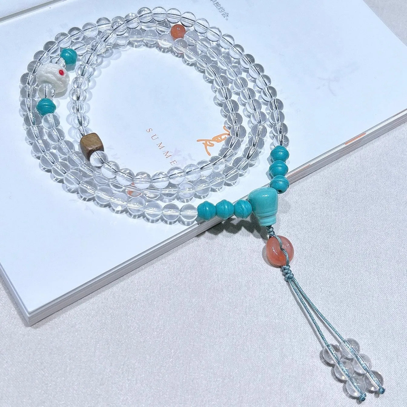 Stack on style and positive vibes with this natural clear quartz triple-wrap bracelet; it’s simple, sleek, and full of calming energy.