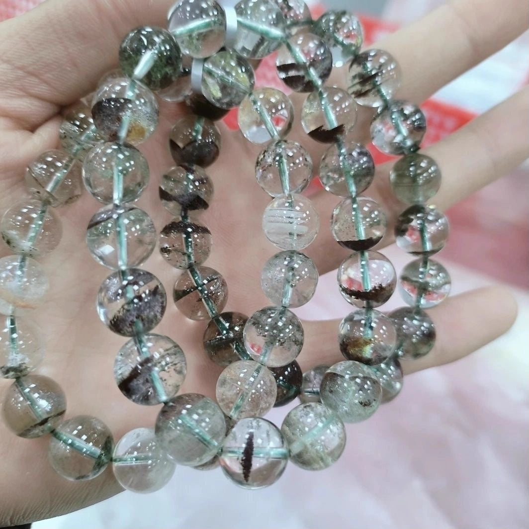 Natural Green Ghost Cornucopia Crystal Bracelet