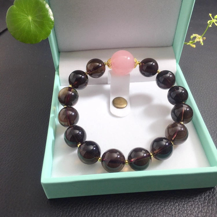 Natural tea-colored crystal bracelet