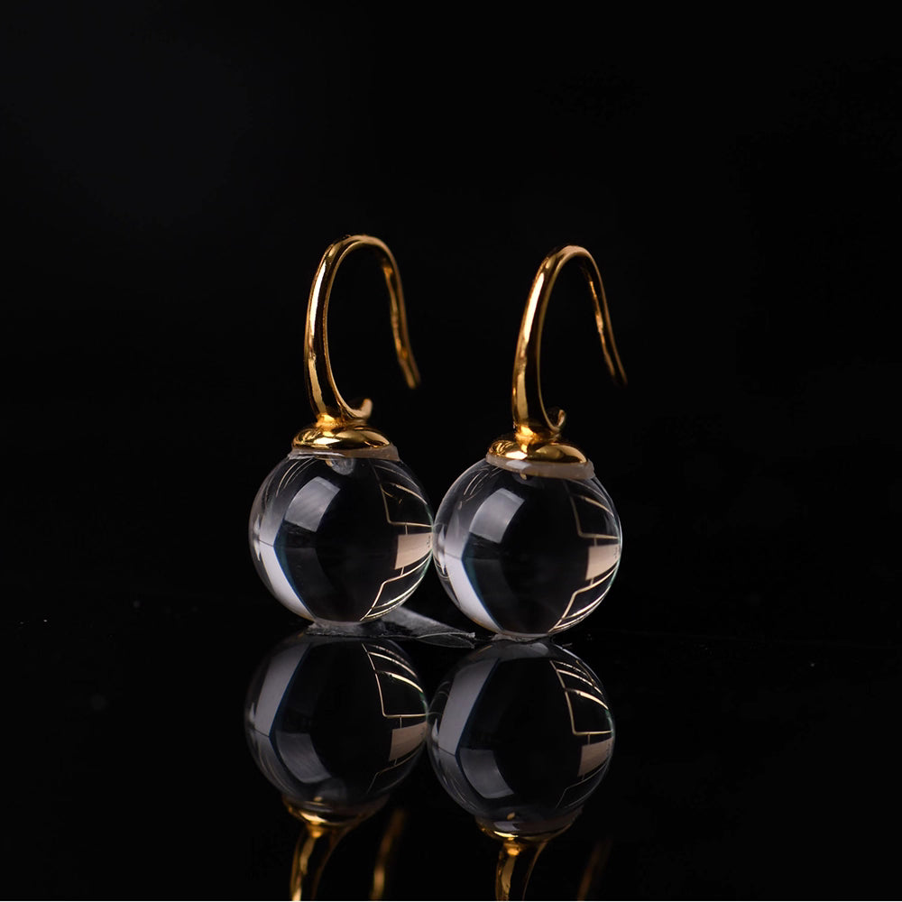 Natural and pure white quartz earrings/earrings