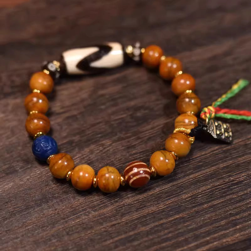 Tibetan dZi bead bracelet