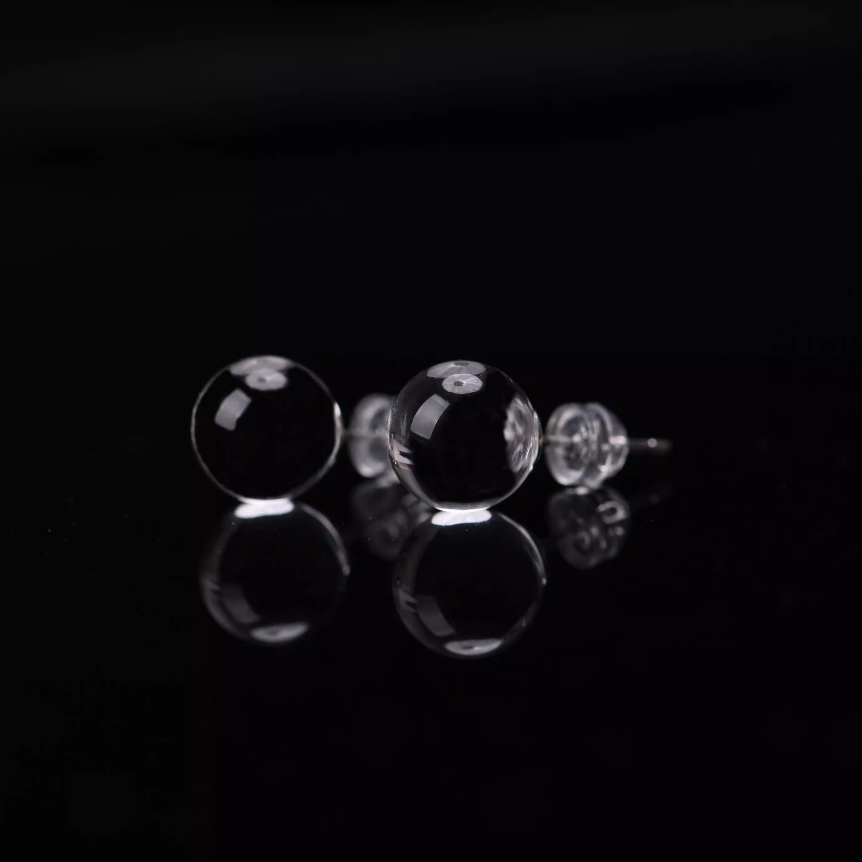 Natural white quartz earrings/ear pendants