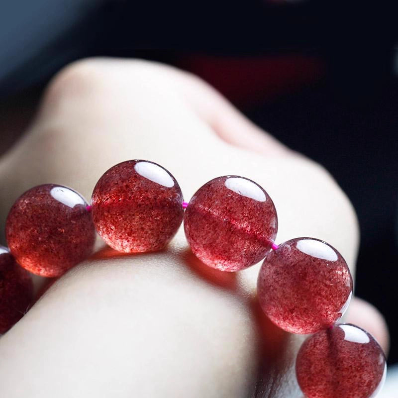 Natural strawberry crystal bracelet