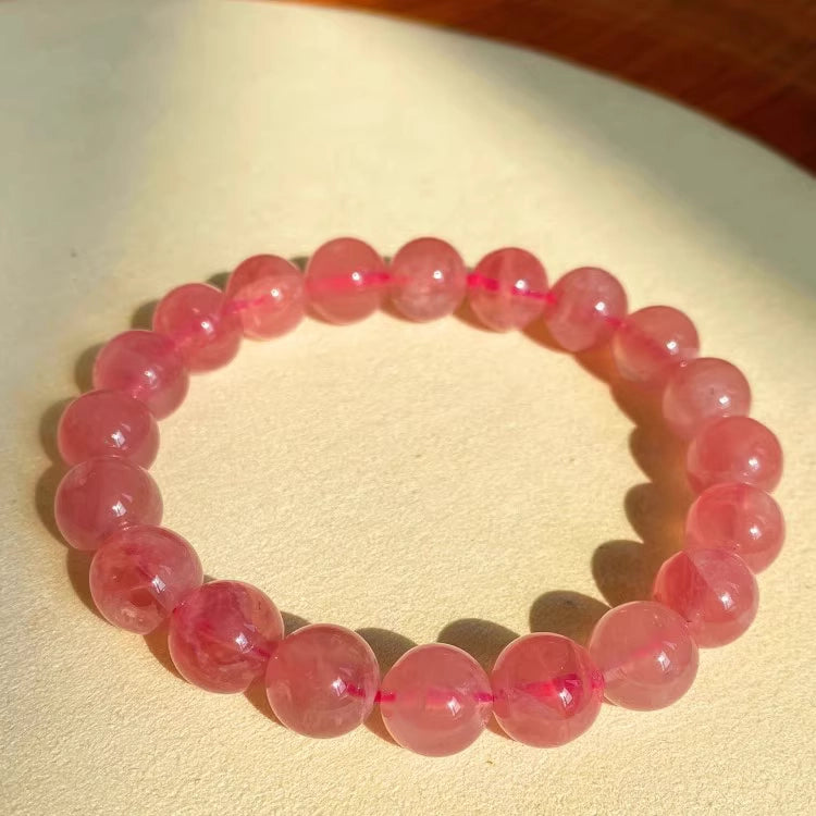 Natural pink crystal bracelet