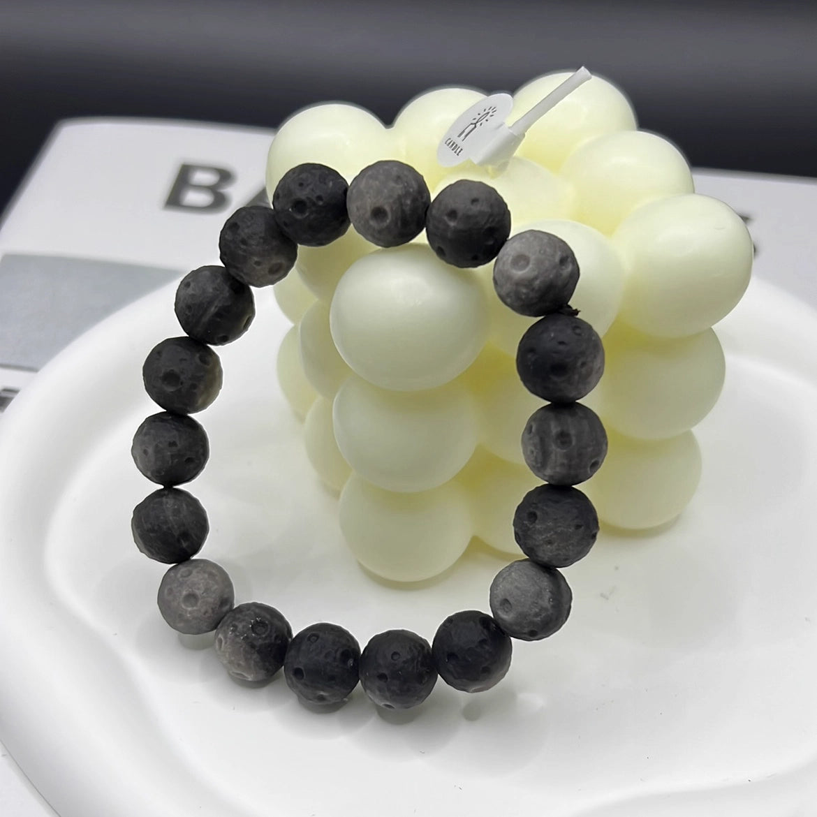 Obsidian Lunar Meteorite Bracelet