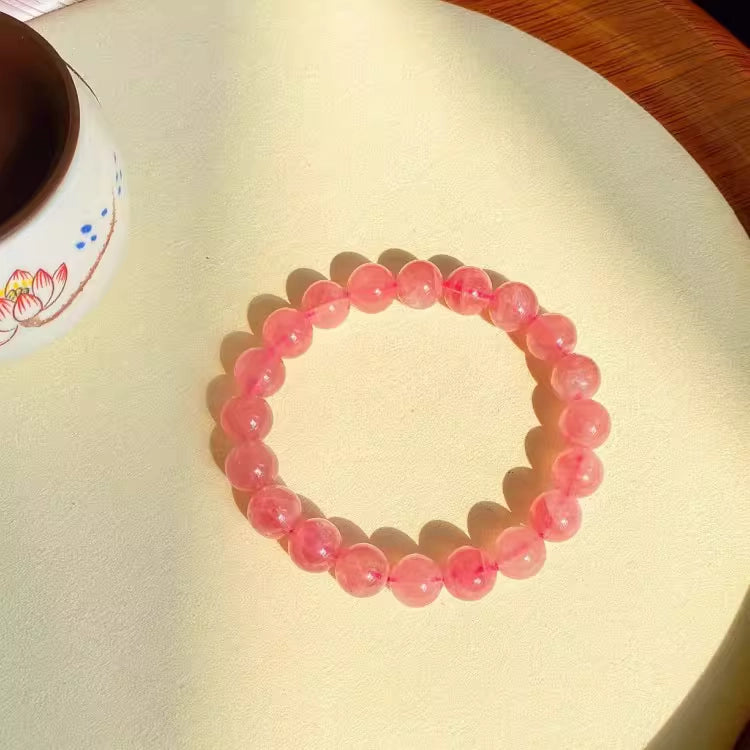 Natural pink crystal bracelet