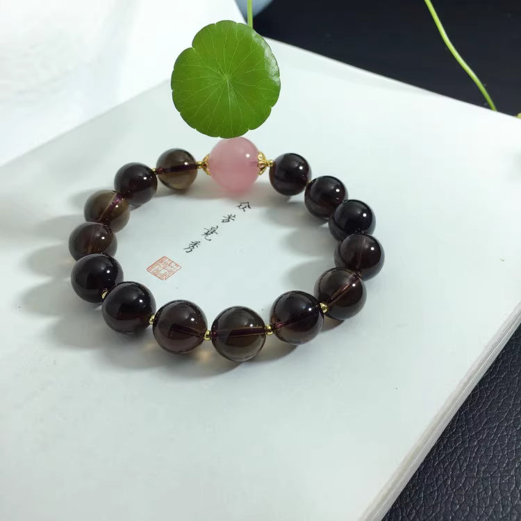 Natural tea-colored crystal bracelet
