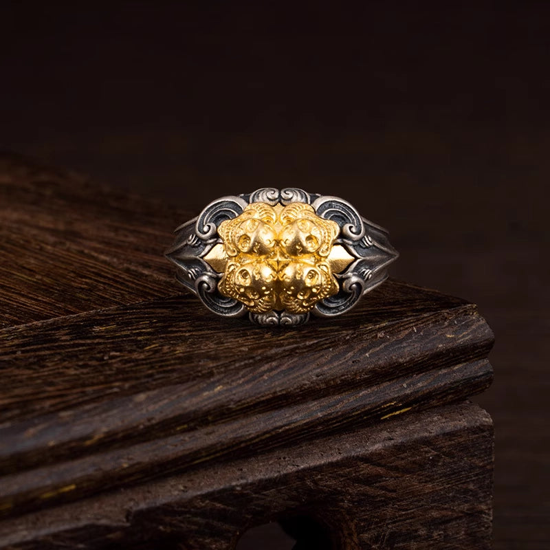 Sterling Silver Spirit Skeleton Guardian Ring