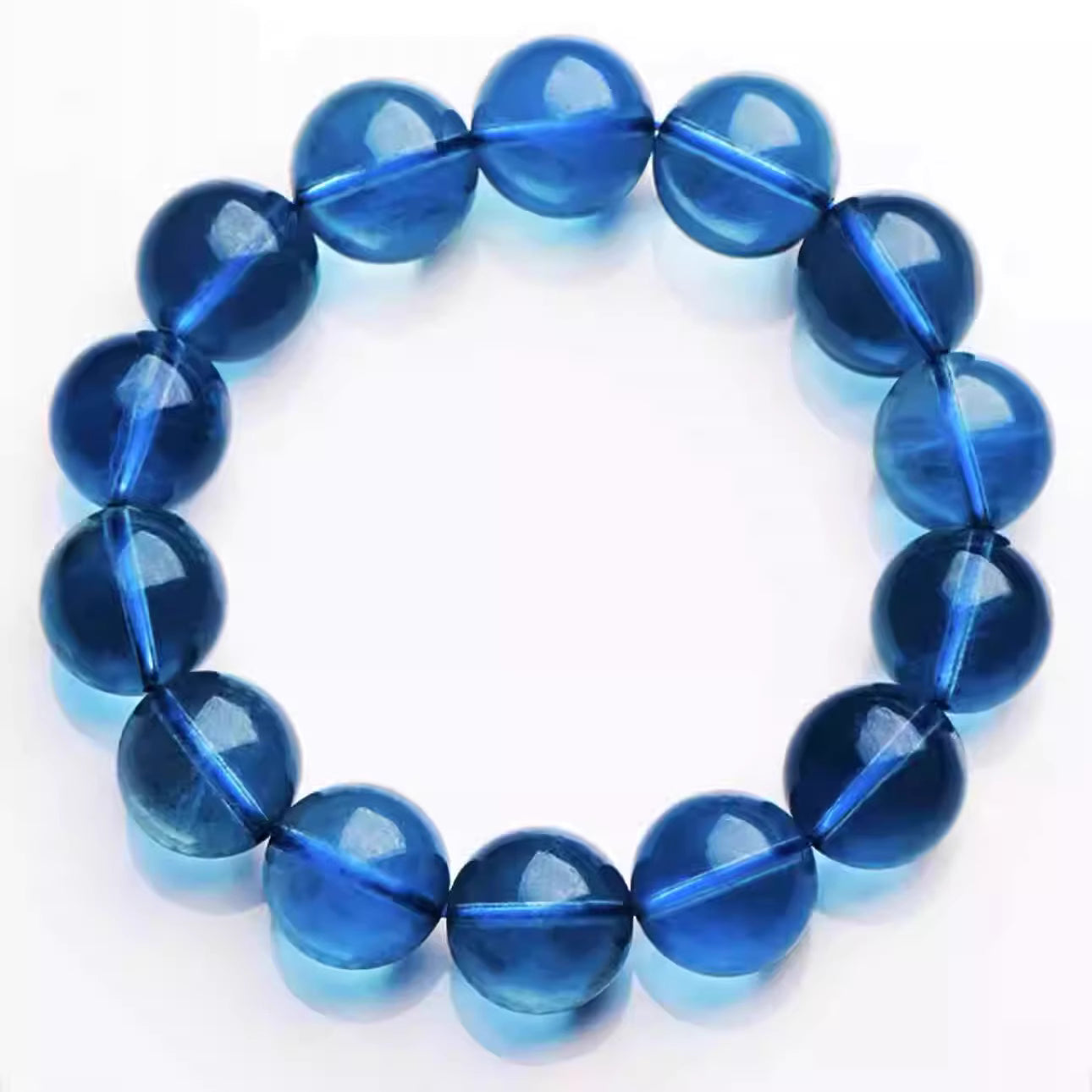 Natural blue crystal (aquamarine) bracelet