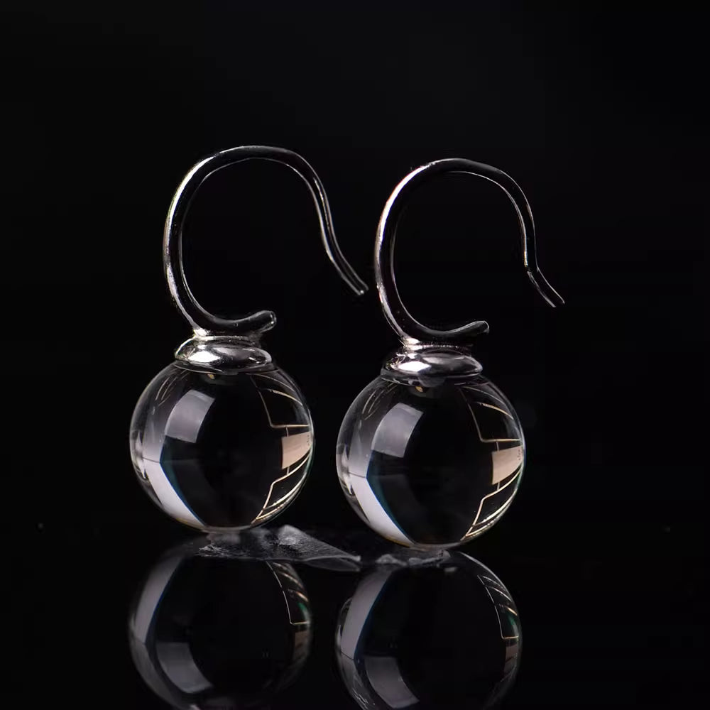 Natural and pure white quartz earrings/earrings