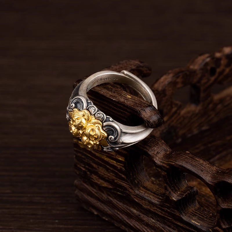 Sterling Silver Spirit Skeleton Guardian Ring