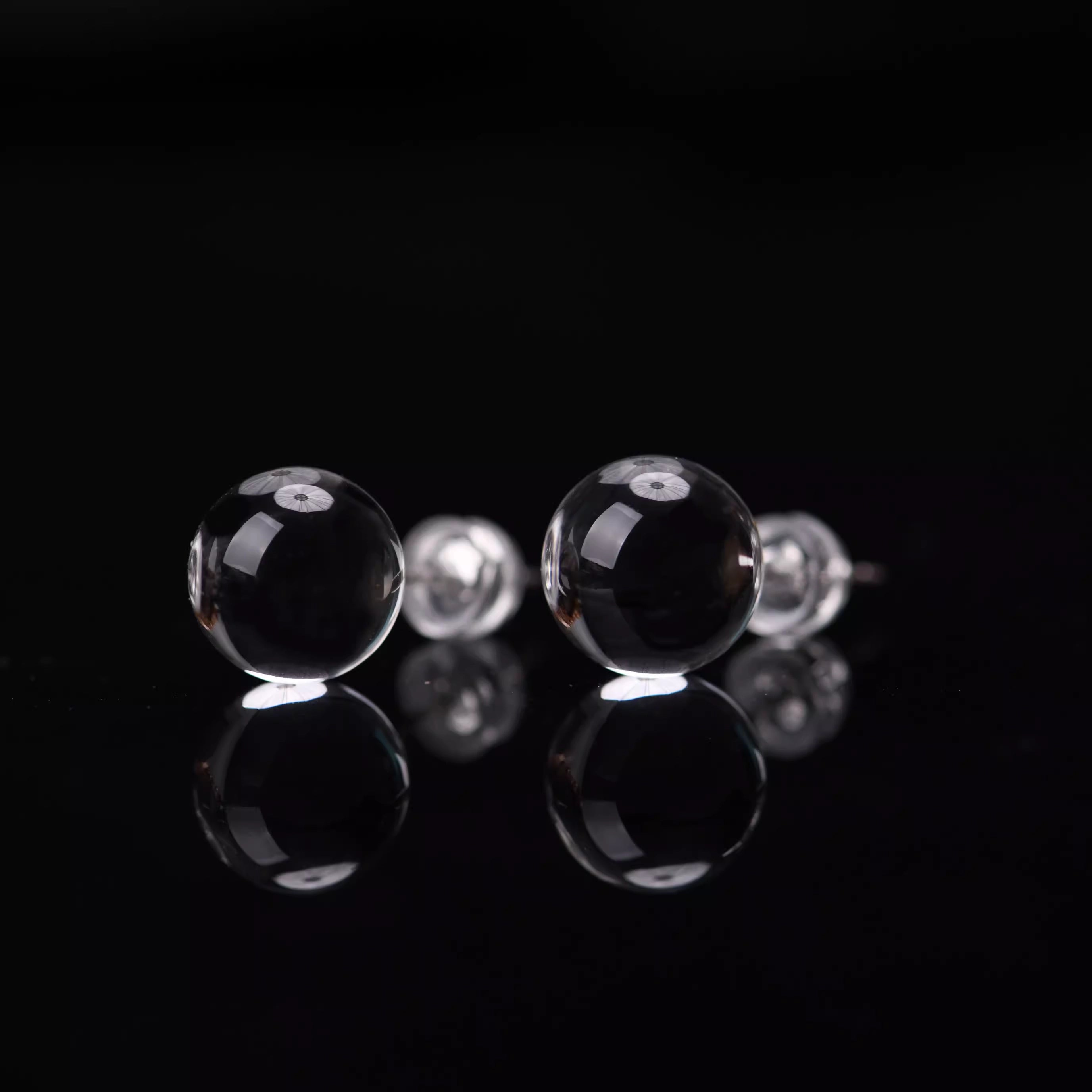 Natural white quartz earrings/ear pendants