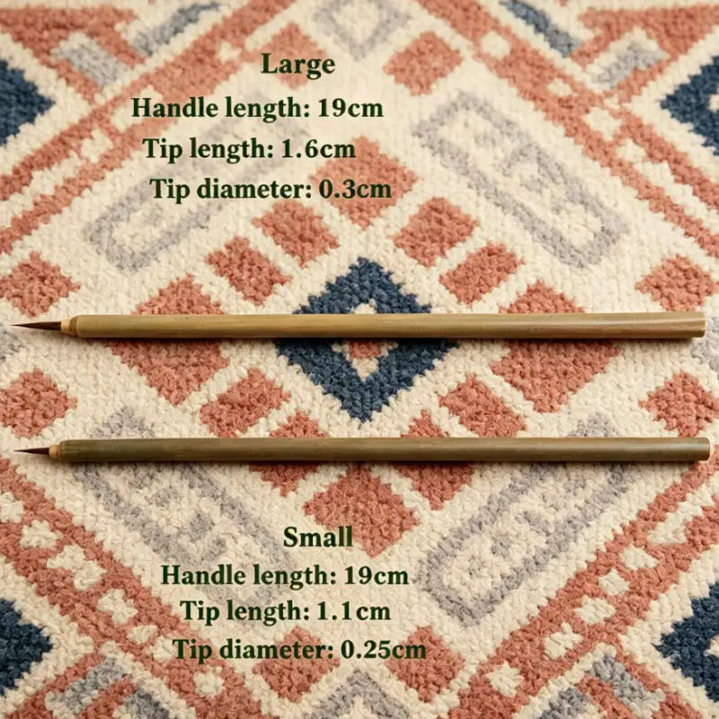  Liner brush size specifications for large and small weasel hair tips