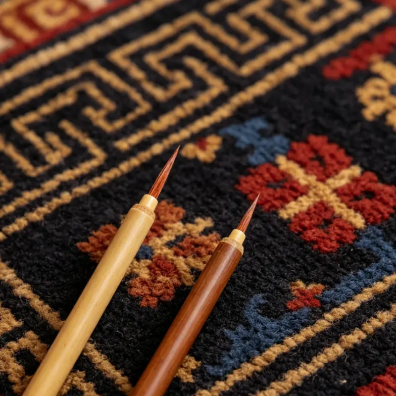 Weasel hair liner brush with bamboo handle for thangka painting and fine line art
